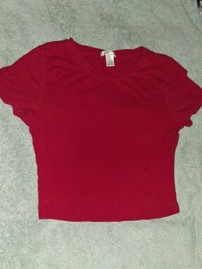 Bozzolo Deep Red Short Sleeve Crewneck Tee